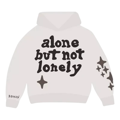 Broken Planet Hoodie 'Alone But Not Lonely' - White