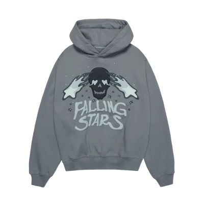 Broken Planet Hoodie 'Falling Stars' - Dark Grey