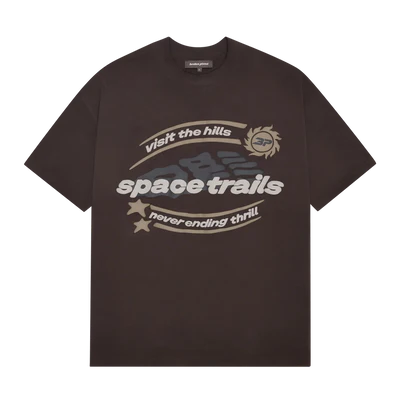 Broken Planet T-Shirt 'Space Trails' - Mocha Brown