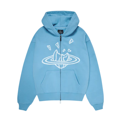 Broken Planet Zip Up Hoodie 'Light Blue'