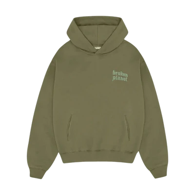 Broken Planet Basics Hoodie - Olive Green