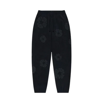 Denim Tears The Cotton Wreath Sweatpants 'Black Monochrome'