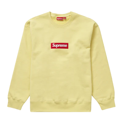 Supreme Box Logo Crewneck 'Pale Yellow' (FW22)