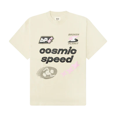 Broken Planet T-Shirt 'Cosmic Speed' - Bone White